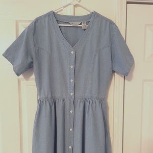 Vintage Eddie Bauer petite size large denim chambray dress